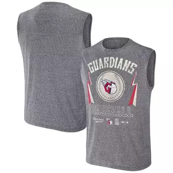 Мужская футболка Darius Rucker Collection от Fanatics Charcoal Cleveland Guardians Muscle Tank Top