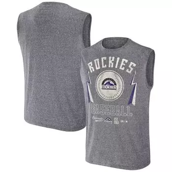 Мужская футболка Darius Rucker Collection от Fanatics Charcoal Colorado Rockies Muscle Tank Top
