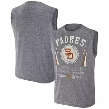Мужская футболка Darius Rucker Collection от Fanatics Charcoal San Diego Padres Muscle Tank Top