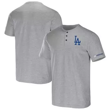 Мужская футболка Darius Rucker Collection от Fanatics Heather Grey Los Angeles Dodgers Henley