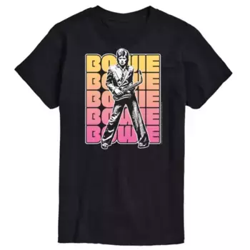 Мужская футболка David Bowie Stacked Licensed Character, черный