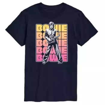 Мужская футболка David Bowie Stacked Licensed Character, синий