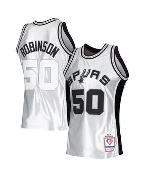 Мужская футболка david robinson platinum san antonio spurs 1998-99 hardwood classics 75th anniversary swingman jersey Mitchell & Ness