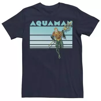 Мужская футболка DC Comics Aquaman в винтажной полоске, Синяя Licensed Character, синий
