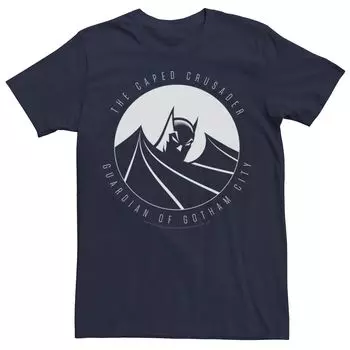 Мужская футболка DC Comics Batman The Caped Crusader с текстовым плакатом Licensed Character, синий