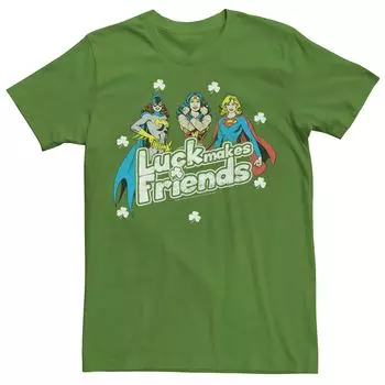 Мужская футболка DC Comics «День Святого Патрика Luck Makes Friends» Licensed Character