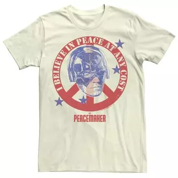 Мужская футболка DC Comics Peacemaker «Я верю в мир любой ценой» со значком мира Licensed Character