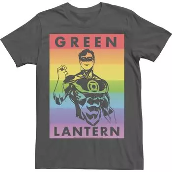Мужская футболка DC Comics Pride Green Lantern Rainbow Portrait Licensed Character
