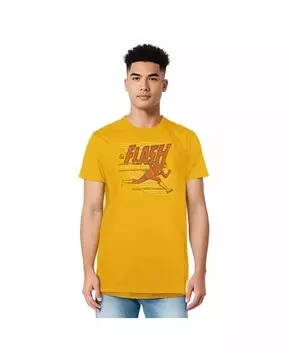Мужская футболка DC Comics Speed Lines с коротким рукавом для взрослых Flash, золотой