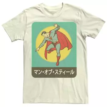 Мужская футболка DC Comics Superman Kanji Super Vintage Licensed Character