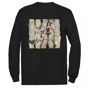 Мужская футболка DC Comics Wonder Woman с бумажными полосками и портретом