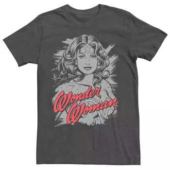 Мужская футболка DC Comics Wonder Woman с потертостями и портретом Licensed Character