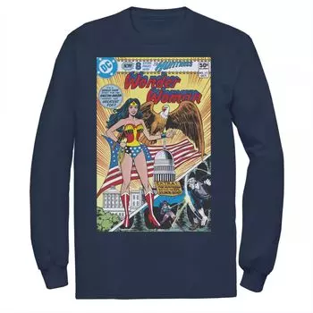 Мужская футболка DC Comics Wonder Woman в винтажном стиле «Охотница» с рисунком комиксов и длинными рукавами Licensed Character