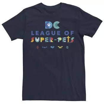 Мужская футболка DC Super Pets Superheroes с логотипом и принтом лап Licensed Character
