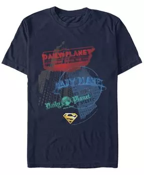 Мужская футболка DC Superman Daily Planet Signs с короткими рукавами Fifth Sun, синий