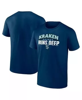 Мужская футболка Deep Sea Blue Seattle Kraken Local Fanatics, синий