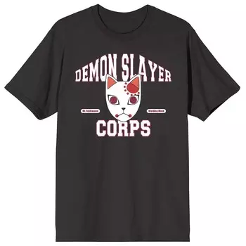 Мужская футболка Demon Slayer Corps Tanjiro с короткими рукавами и графическим рисунком Licensed Character, черный