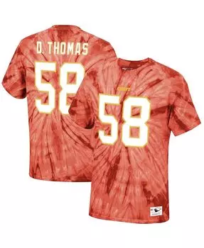Мужская футболка derrick thomas red kansas city chiefs tie-dye с именем и номером игрока на пенсии Mitchell & Ness, красный