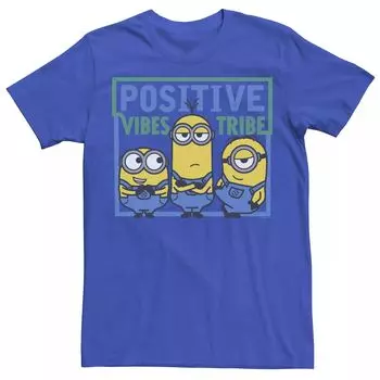 Мужская футболка Despicable Me Minions Group Shot синего цвета Positive Vibes Tribe Licensed Character