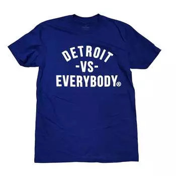 Мужская футболка Detroit в королевском синем/белом цвете VS EVERYBODY