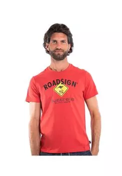 Мужская футболка Diamond с логотипом и круглым вырезом, 100% хлопок ROADSIGN australia, красный