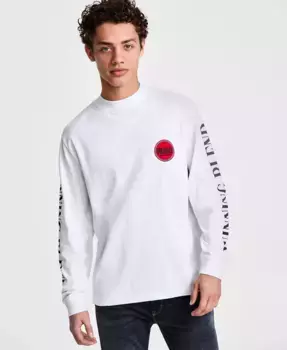 Мужская футболка Dicruse Relaxed Fit с длинным рукавом Hugo Boss, белый