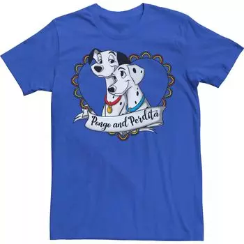 Мужская футболка Disney 101 далматинец Pongo and Perdita с градиентным сердцем Licensed Character