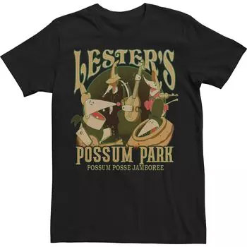 Мужская футболка Disney A Goofy Movie Lester's Possum Park Licensed Character, черный