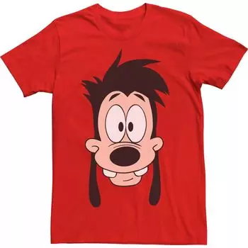 Мужская футболка Disney A Goofy Movie Max с большим лицом Licensed Character, красный