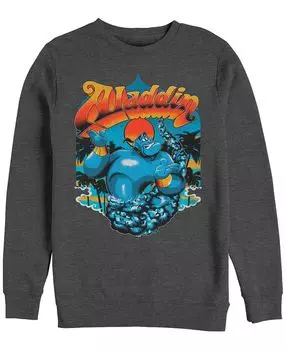 Мужская футболка disney aladdin distressed genie retro с логотипом, флис с круглым вырезом Fifth Sun, темно-серый