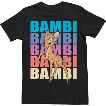 Мужская футболка Disney Bambi Name Stack Portrait Licensed Character