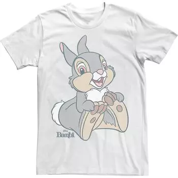 Мужская футболка Disney Bambi Thumper с большим портретом Licensed Character, белый