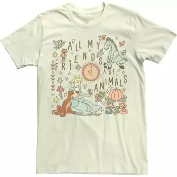 Мужская футболка Disney Cinderella All My Friends Are AnimaTee Licensed Character