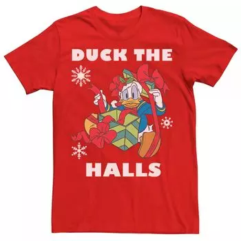 Мужская футболка Disney Donald Duck The Halls с рождественским портретом Licensed Character