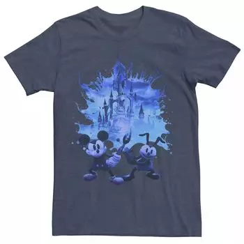 Мужская футболка Disney Epic Mickey Blue Hue Portal Poster Licensed Character