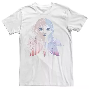 Мужская футболка Disney Frozen 2 Anna, двухцветная градиентная портретная заливка Licensed Character