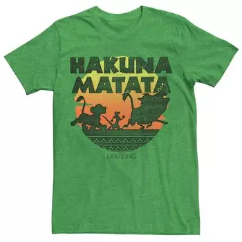 Мужская футболка Disney King Lion King Hakuna Matata с силуэтом в стиле ретро, групповая съемка Licensed Character