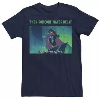 Мужская футболка Disney King Lion King Scar Decaf Coffee Meme с графическим рисунком Licensed Character, синий