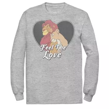 Мужская футболка Disney King Lion King Simba Nala Feel The Love Heart Licensed Character