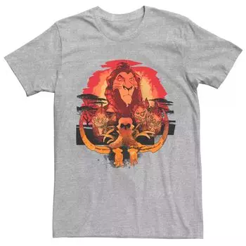 Мужская футболка Disney King Lion King со шрамом и акварелью Bad Lands Portrait Licensed Character