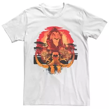 Мужская футболка Disney King Lion King со шрамом и акварелью Bad Lands Portrait Licensed Character, белый