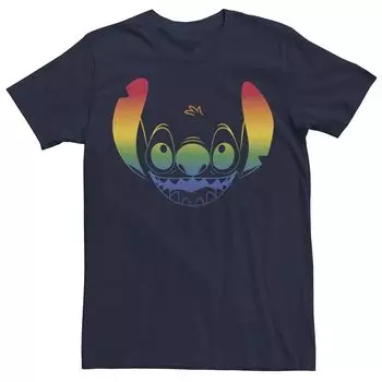 Мужская футболка Disney Lilo And Stitch с изображением большого лица Stitch Rainbow Licensed Character