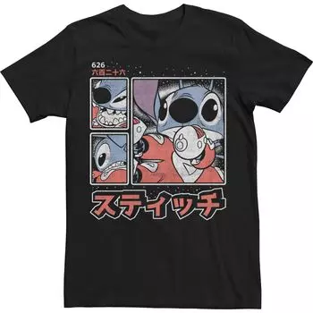 Мужская футболка Disney Lilo & Stitch 626 Stitch Day со вставками кандзи Licensed Character