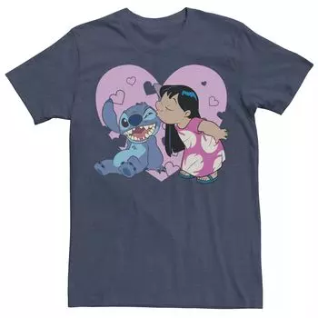 Мужская футболка Disney Lilo & Stitch Lilo Kiss ко Дню святого Валентина Licensed Character