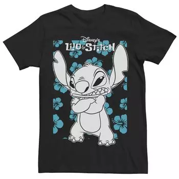 Мужская футболка Disney Lilo & Stitch с портретом из фильма «Тропический цветок» Licensed Character
