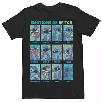 Мужская футболка Disney Lilo & Stitch the Emotions Of Stitch в виде сетки Licensed Character
