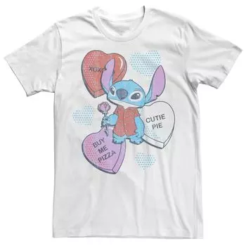 Мужская футболка Disney Lilo & Stitch Valentine's Day Stitch Candy Hearts Licensed Character