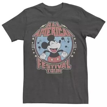 Мужская футболка Disney Mickey And Friends Mickey All American Festival Tour Licensed Character