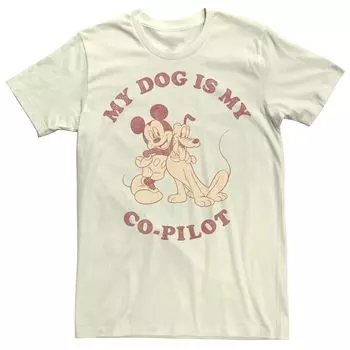 Мужская футболка Disney Mickey And Friends My Dog Is My Co-Pilot Licensed Character