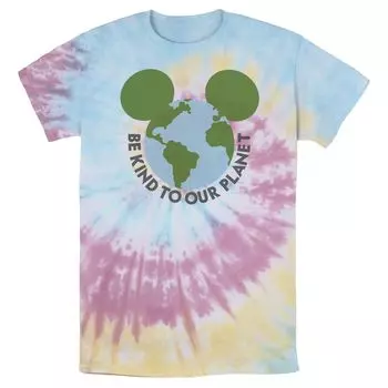 Мужская футболка Disney Mickey & Friends Mickey Be Kind To Our Planet Globe Bomabrd Licensed Character